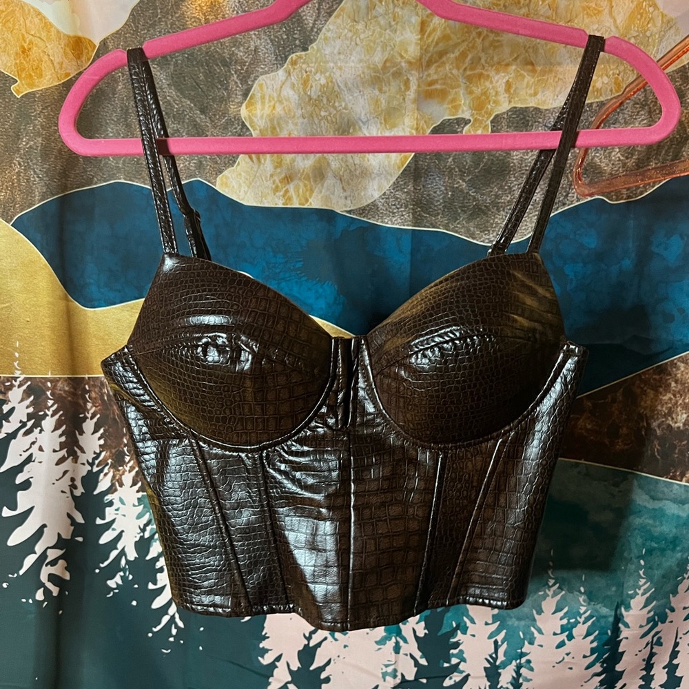 Synthetic leather top